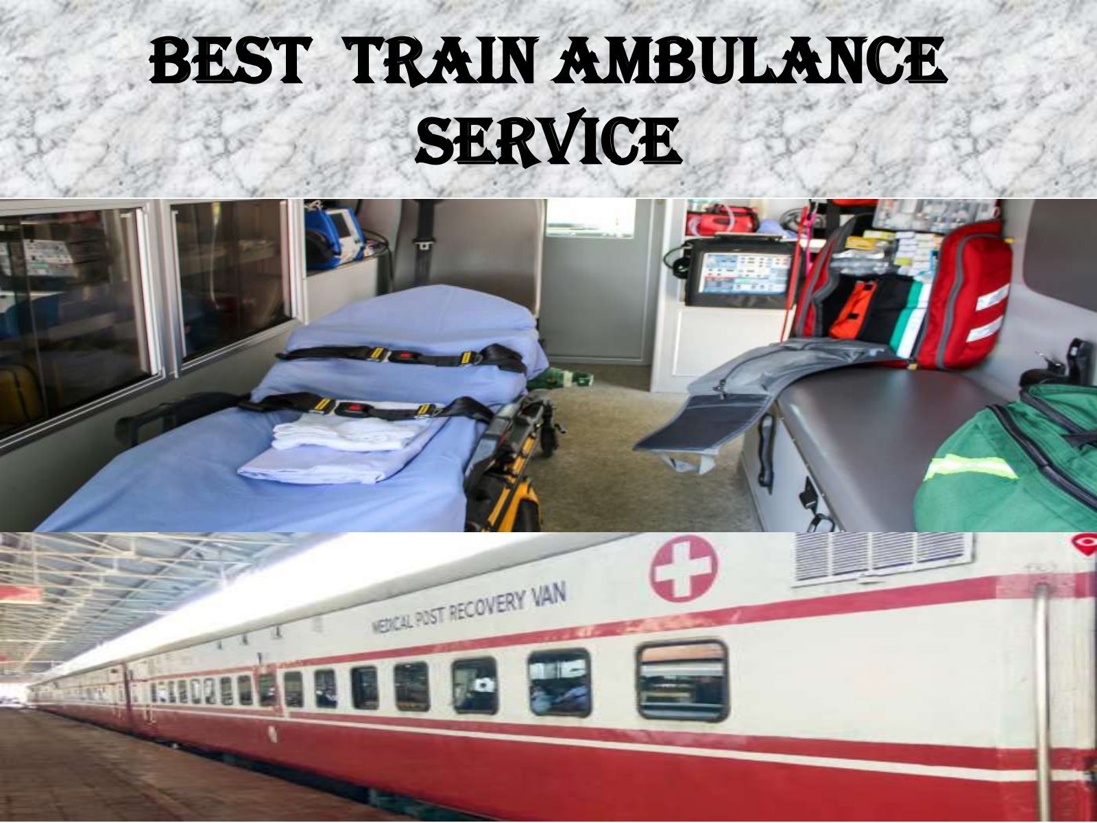 Train ambulance with medical facilities inside